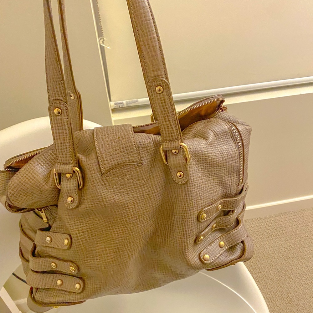 Authentic Jimmy Choo Python Taupe Textured Leathe… - image 7